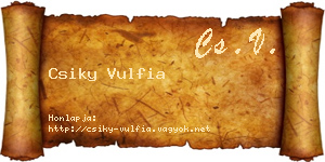 Csiky Vulfia névjegykártya